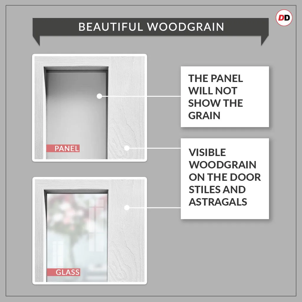 Adiba Panel Solid Wood Internal Door Pair UK Made DD0106P - Cloud White Premium Primed - Urban Lite® Bespoke Sizes