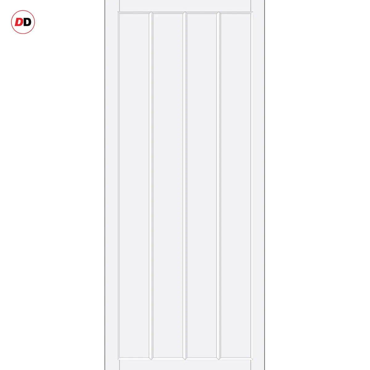 Adiba Panel Solid Wood Internal Door Pair UK Made DD0106P - Cloud White Premium Primed - Urban Lite® Bespoke Sizes