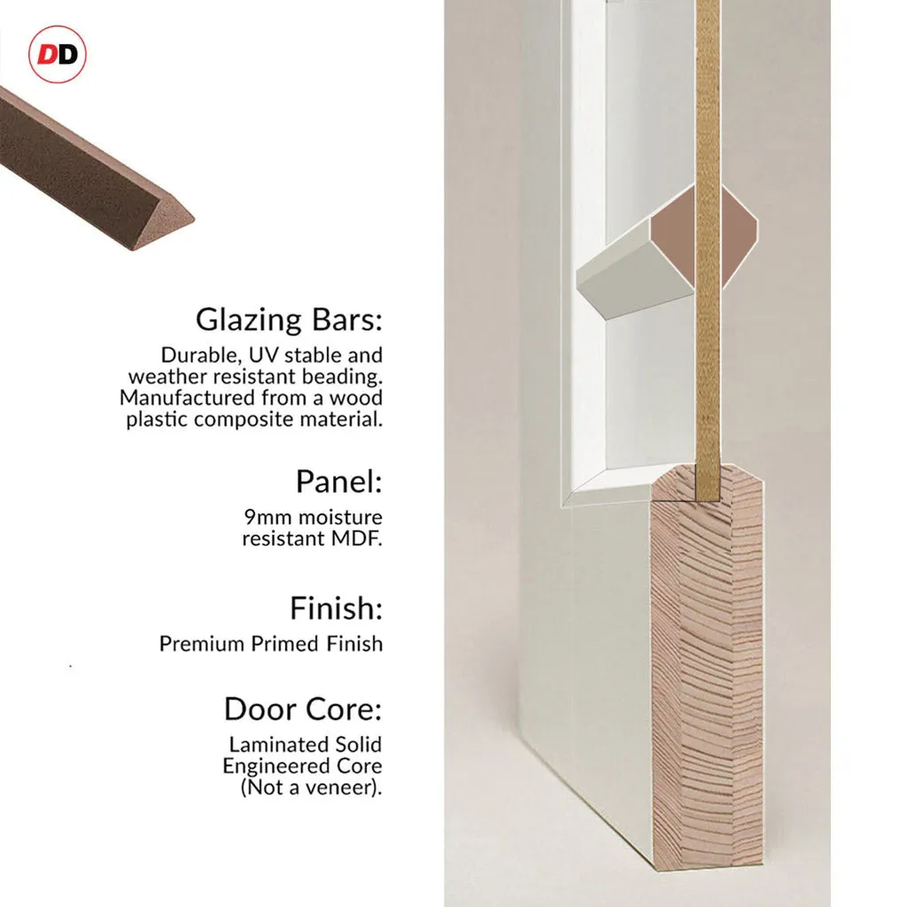 Adiba Panel Solid Wood Internal Door Pair UK Made DD0106P - Cloud White Premium Primed - Urban Lite® Bespoke Sizes